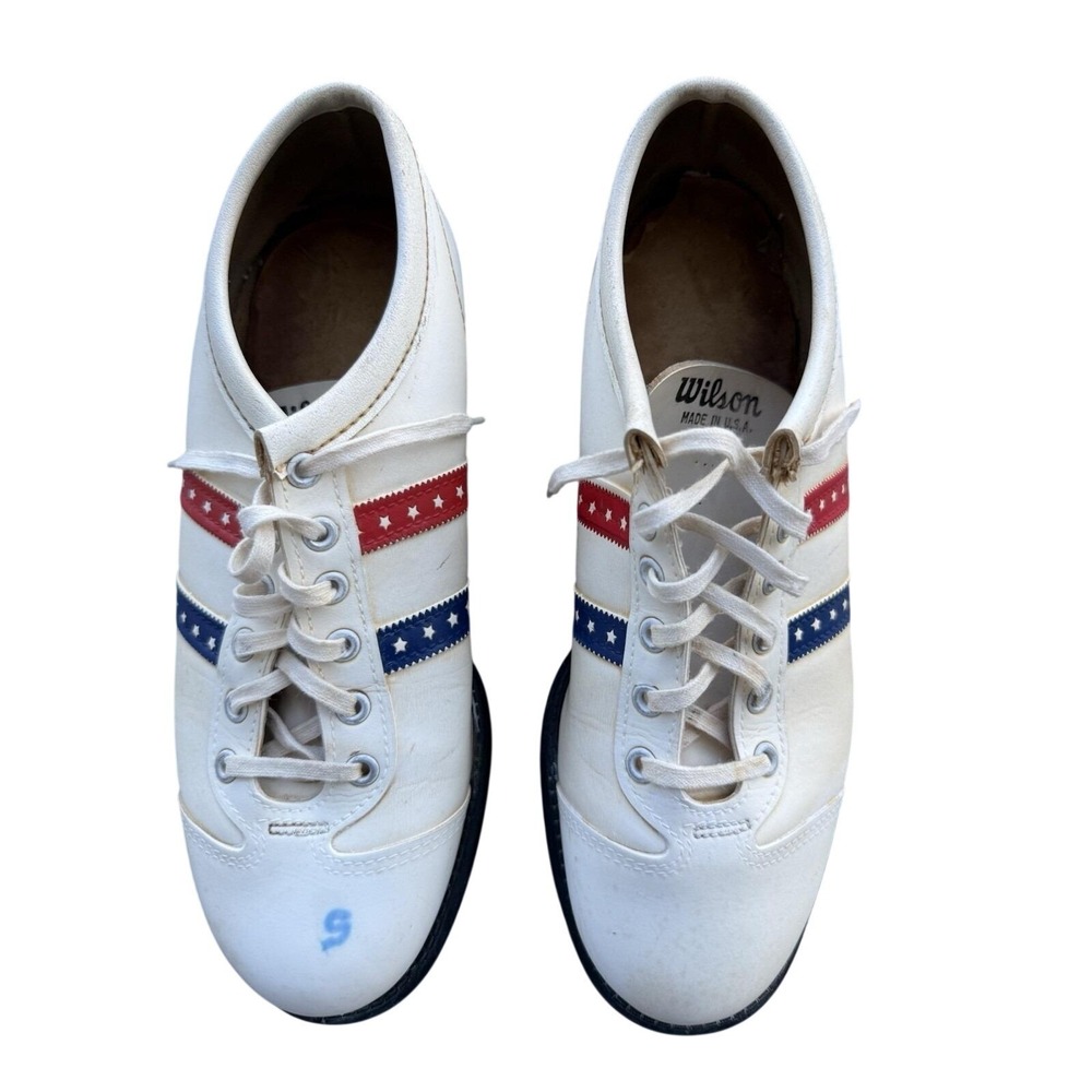 Vintage Wilson 1976 Bicentennial Baseball Cleats Men's Size 7 USA Red White Blue
